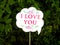 Cloud plate with text I love you