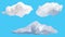 Cloud polygon icon set