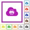 Cloud printing flat framed icons