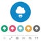 Cloud printing flat round icons