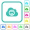 Cloud printing vivid colored flat icons