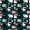 Cloud rain cute kawaii pattern in cartoon style