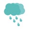 Cloud rain drops weather flat icon with shadow