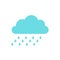 Cloud with rain icon. Vector illustration. Weather symbol. Flat design