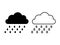 Cloud with rain icon. Vector illustration. Weather symbol. Flat design