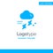 Cloud, Rain, Rainfall, Rainy, Thunder Blue Solid Logo Template. Place for Tagline