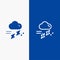 Cloud, Rain, Rainfall, Rainy, Thunder Line and Glyph Solid icon Blue banner Line and Glyph Solid icon Blue banner