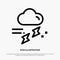 Cloud, Rain, Rainfall, Rainy, Thunder Line Icon Vector