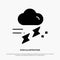 Cloud, Rain, Rainfall, Rainy, Thunder solid Glyph Icon vector