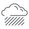 Cloud with rain, vector isolated flat icon, weather design element