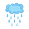 Cloud with rain weather cartoon style vector