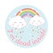 Cloud and rainbow cute vector design. Cartoon, kawaii style, cloud and rainbow