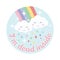 Cloud and rainbow cute vector design. Cartoon, kawaii style, cloud and rainbow