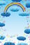 Cloud rainbow love music note frame