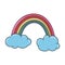 Cloud with rainbow, Simple colored cartoon vector illustration