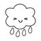 Cloud raining icon black and white