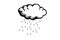Cloud raining weather on white background. Illustration