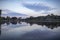 Cloud reflected in lake at angkor wat