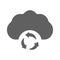 Cloud, refresh, relocate icon. Gray vector sketch