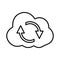 Cloud refresh, sync line icon. outline design