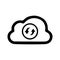 Cloud, refresh, update icon. Black vector design
