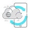 Cloud related color line vector icon, illustration