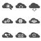 Cloud related internet icons set