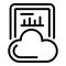 Cloud report icon, outline style