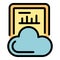 Cloud report icon vector flat