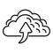 Cloud repost icon outline vector. Report chart