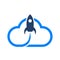 Cloud rocket logo design - vector