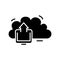 Cloud safe black icon, concept illustration, vector flat symbol, glyph sign.