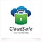 Cloud Safe Lock Logo Design Template