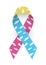 Cloud satin ribbon as symbol of congenital diaphragmatic hernia awareness. Isolated vector illustration