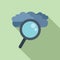 Cloud search filter icon flat vector. Bookmark online