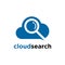 Cloud search logo design template