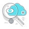 Cloud search related color line vector icon, illustration