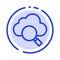 Cloud, Search, Research Blue Dotted Line Line Icon