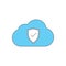 Cloud and security colored icon vector design illustration