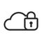 Cloud security icon. Protection symbol. Padlock sign.