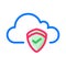 Cloud security icon. Secure cloud icon. Cloud Computing Icon. Simple outline filled icon style.