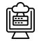 Cloud server data icon outline vector. Secure vpn