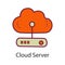 Cloud Server Fill Outline Icon Design illustration. Data Symbol on White background EPS 10 File