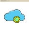 Cloud server icon, Cloud sync, Secure, Cloud services icons, Digital, Editable outline, Wireless technology, Cloud computing, Inte