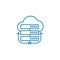 Cloud server linear icon concept. Cloud server line vector sign, symbol, illustration.