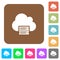 Cloud servers rounded square flat icons