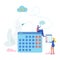 Cloud Service Online Calendar Vector Illustration