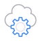 Cloud setting thin line color vector icon