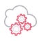 Cloud setting thin line color vector icon