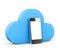 Cloud Shape Speech Bubble with Mobile Phone